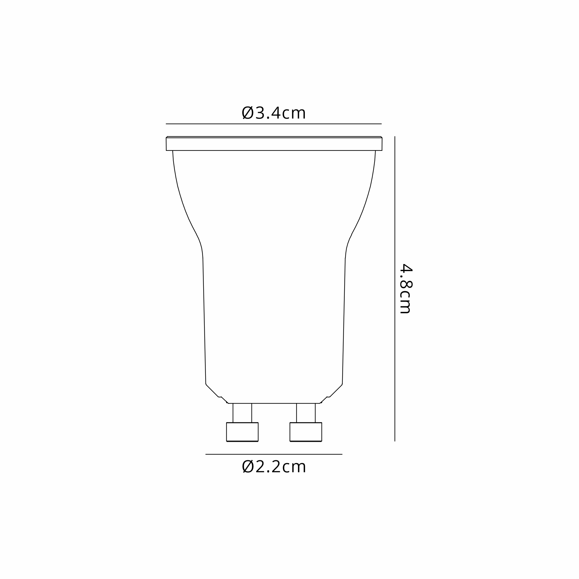R09282  LED Mini Diameter 35mm GU10 (GU11) 4W Warm White 4000K 330lm